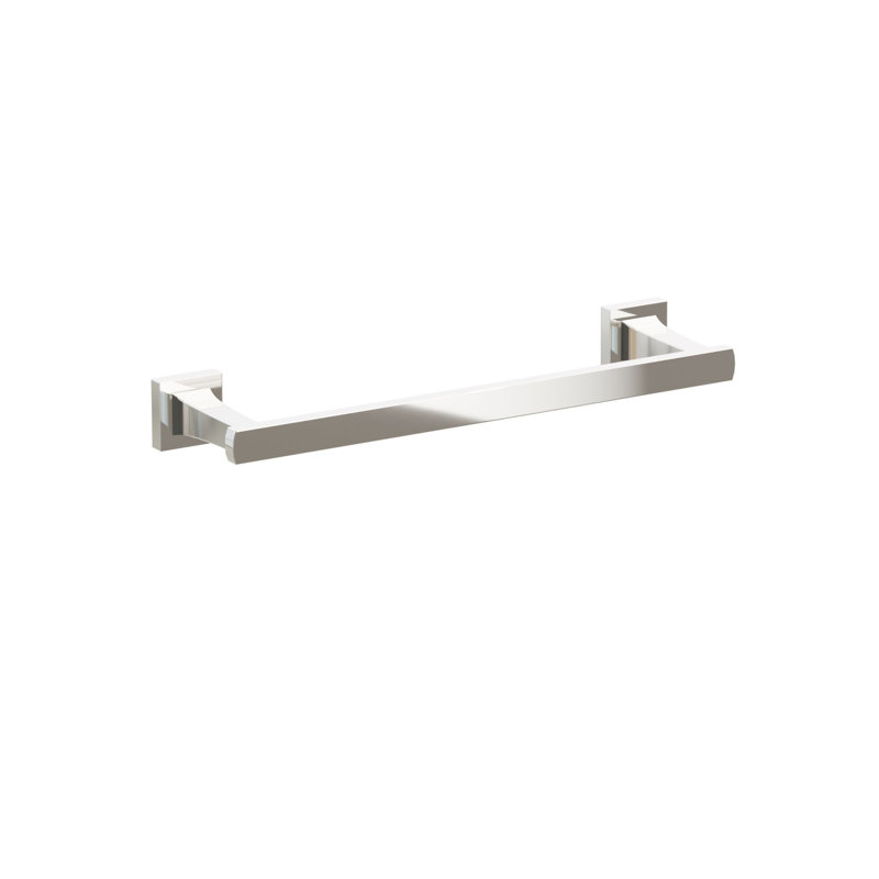 Porte-serviettes évasé transitionnel de 18 po Emtek avec petite rosette carrée, Nickel poli