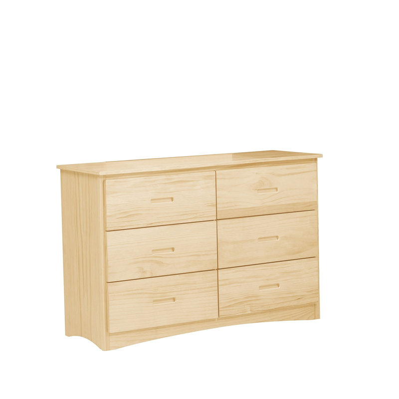 Armoire de rangement transitionnelle 6 tiroirs en bois naturel