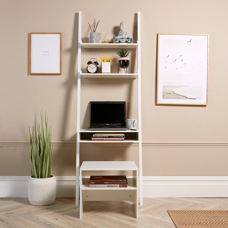 Awab Leaning / Ladder Desk, White