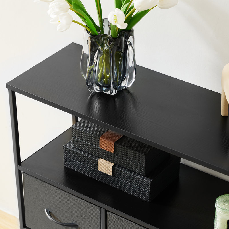 5 - Drawer Dresser With TV Stand (Set of 2）, Gray