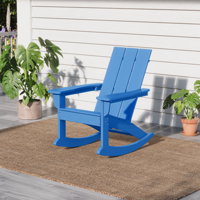 Leta Plastic Rocking Adirondack Chair by Beachcrest Home