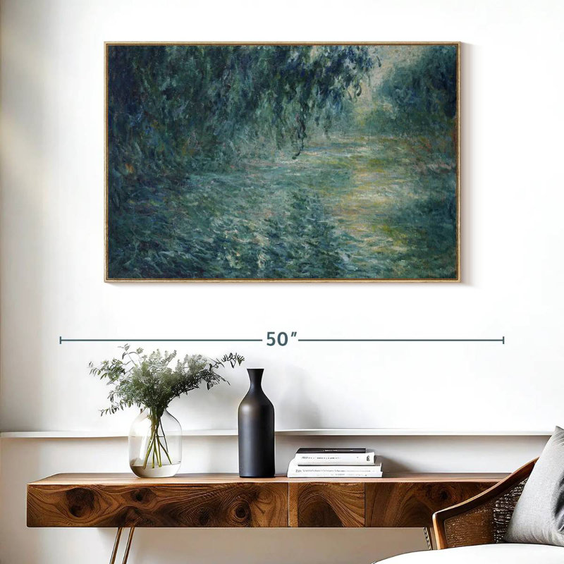 Le matin sur la seine, 1898, Cadre flottant en bois naturel, 40 po x 27 po