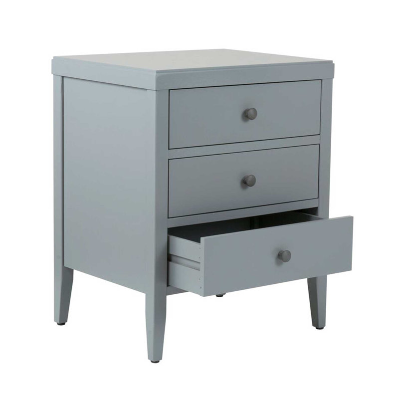Table de chevet en bois Rushville, Gris
