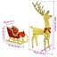  Reindeer Pull Sleigh Warm White 120 Cm 55 Cm Fabric