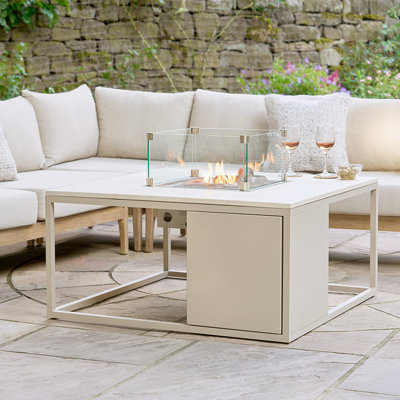 Himanshu Round Douglas Fir Wood Propane Smokeless Fire Pit Table with Hidden Fuel Tank