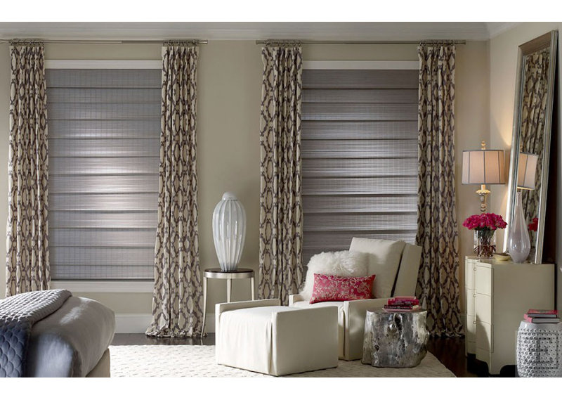 Pompei Room Darkening Curtain, Ivory/Gray, 50"W x 96"L