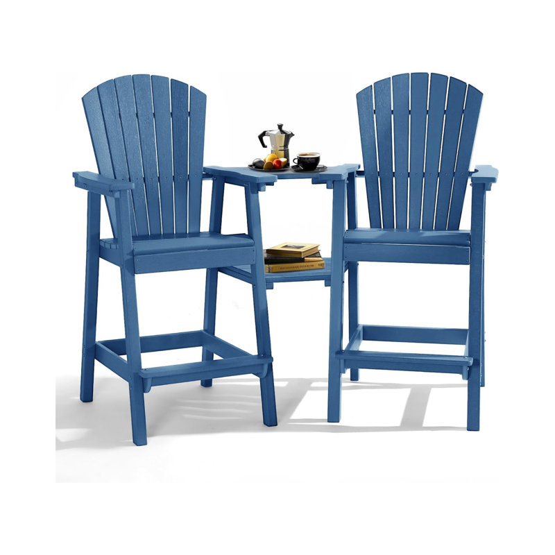 Chaises de bar Adirondack, Bleu Aruba