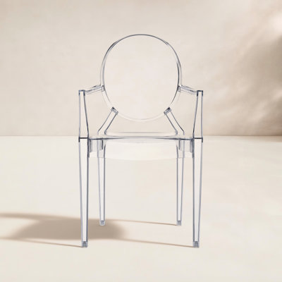 Louis Ghost Premium All-Weather Wicker Outdoor Stacking Dining Armchair