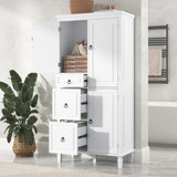 Multi-Functional Storage Cabinet with Adjustable Shelves and 3 Drawers