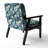 White And Blue Blossoms Meadow Serenity - Upholstered Farmhouse Arm Chair, Rustic Floral Accent Chair