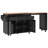 85.5" Kitchen Island with Extendable Dining Table, Kitchen Storage Table with 3 Side Open Shelves, Rolling Kitchen Island with Power Outlet, 3 Drawers, 2 Doors, for Kitchen, Dining Room, Black-1984038213