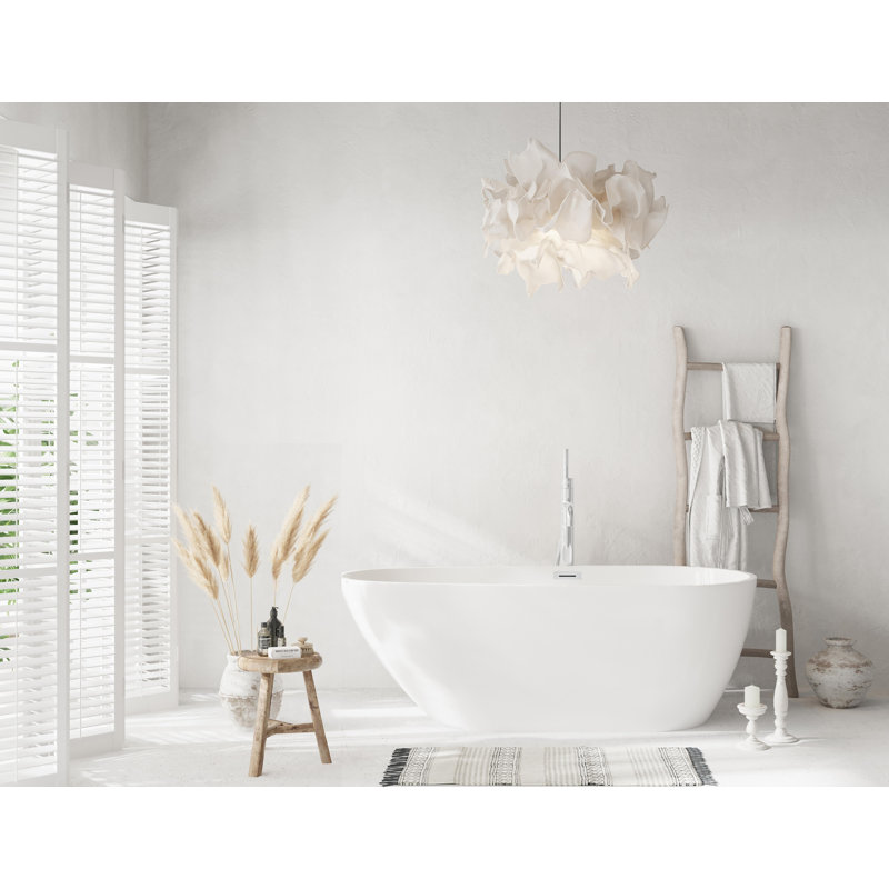 67 Inch Bathtub in Glossy White with Trim, Chrome