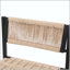Tabouret de bar en papier tissé - Structure en métal noir avec siège tissé miel