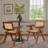 Alaynnah Retro Wood Rattan Back Handmade Armchair-842588831