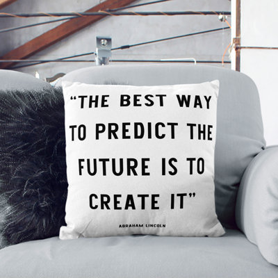 Predict the Future Typography Scatter Cushion