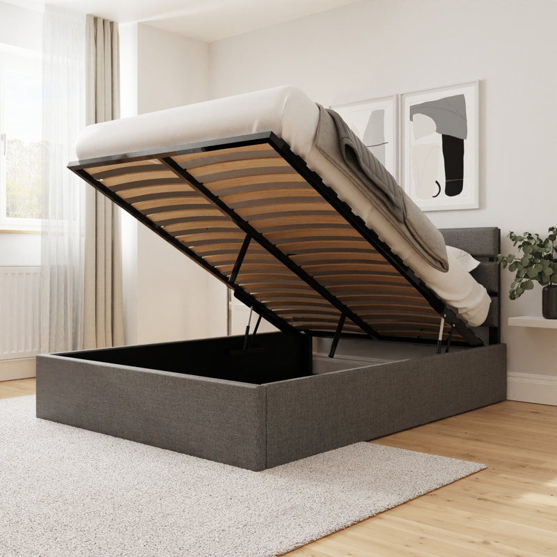Upholstered Ottoman Storage Bed, Small Double (4')