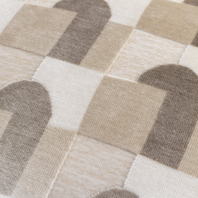 Keela Geometric Rectangular Lumbar Cushion Cover, Beige