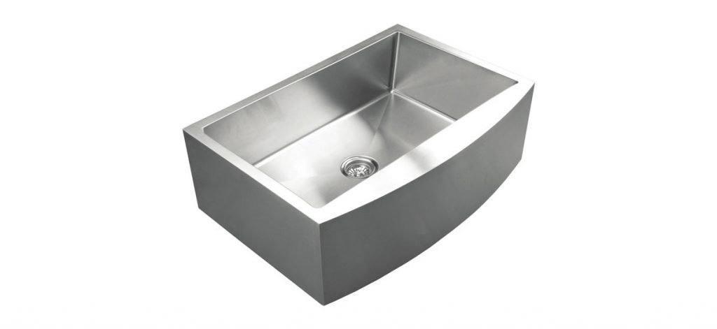 UK RSFC 849 1.0 Bowl Stainless Steel Undermount Curved Apron Front Kitchen Sink - 838x510mm