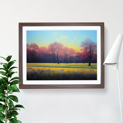 Fanciful Bluebell Field Sunrise - Single Picture Frame Print