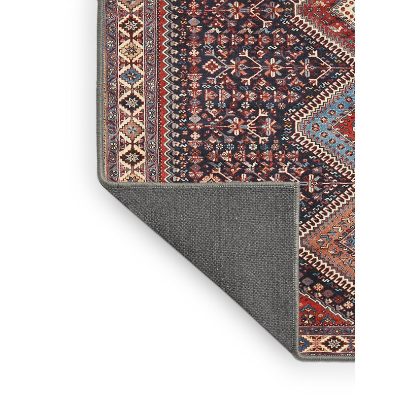 Tapis rouge / bleu marine Southwestern, Rectangle 2 pi x 4 pi