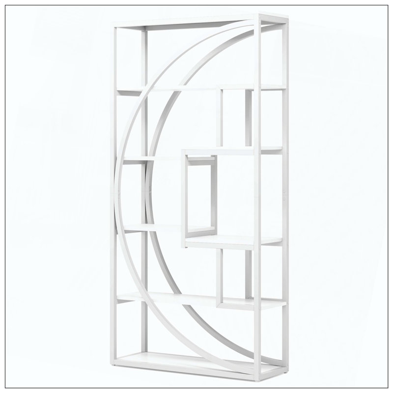 Étagère 5 niveaux à 5 niveaux avec 8 tablettes ouvertes, Blanc