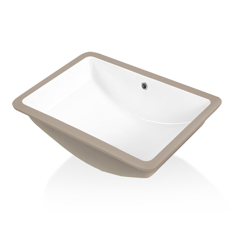 Lavabo de salle de bain rectangulaire en céramique blanche Sinber de 21 po x 15 po avec trop-plein