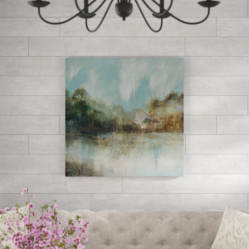 «Silver Lake» par Stiles - Peinture, Extérieur, H 36 po x l 36 po x P 1,5 po