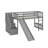 Twin Size Loft Bed With Slide-1100799243