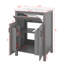 Ensemble de meuble-lavabo 48 po avec lavabo double, armoire de rangement autoportante avec portes à fermeture en douceur, tiroir rabattable, tablettes de porte à double couche