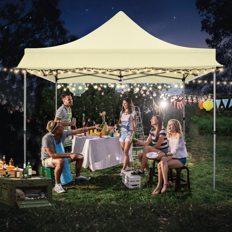 10'x10' Pop Up Canopy with Sidewalls, Khaki