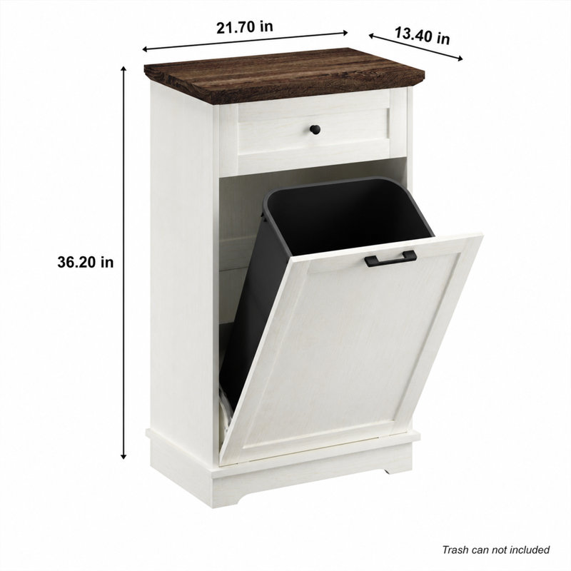 Armoire poubelle inclinable 10 gallons avec rangement à tiroirs pour le salon de cuisine