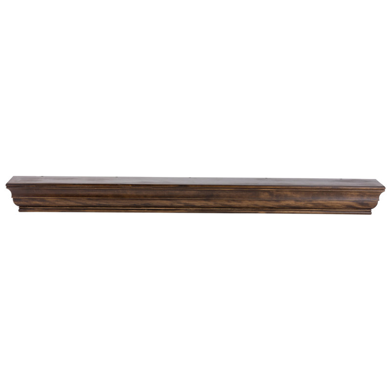 Dogberry Collections Shaker Mantel Shelf, Brown, 48"