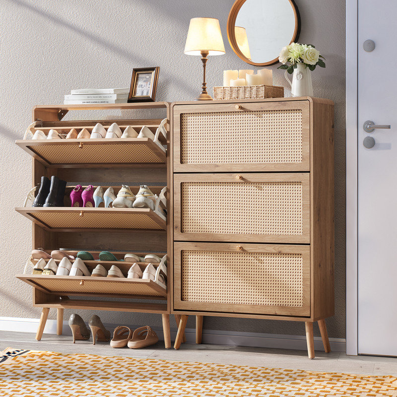 24 Pair Shoe Storage Cabinet (Set of 2), Brown