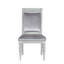 Ensemble de 2 chaises d'appoint rembourrées en tissu, finition argent classique, haut dossier