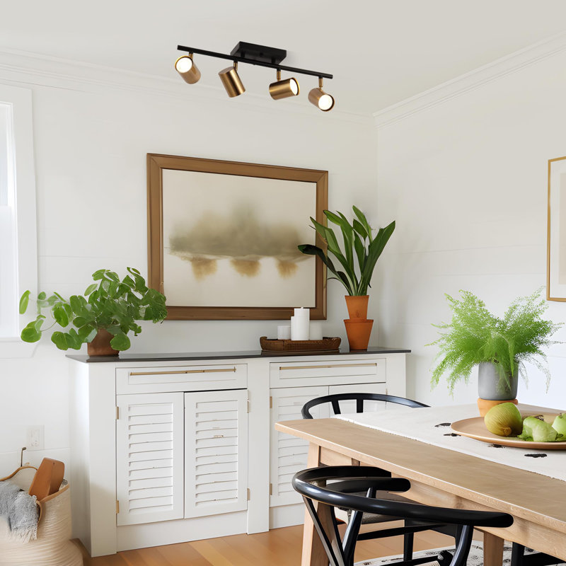4-Light Adjustable Track Lighting Fixture, GU10 Base (Bulbs Not Included)