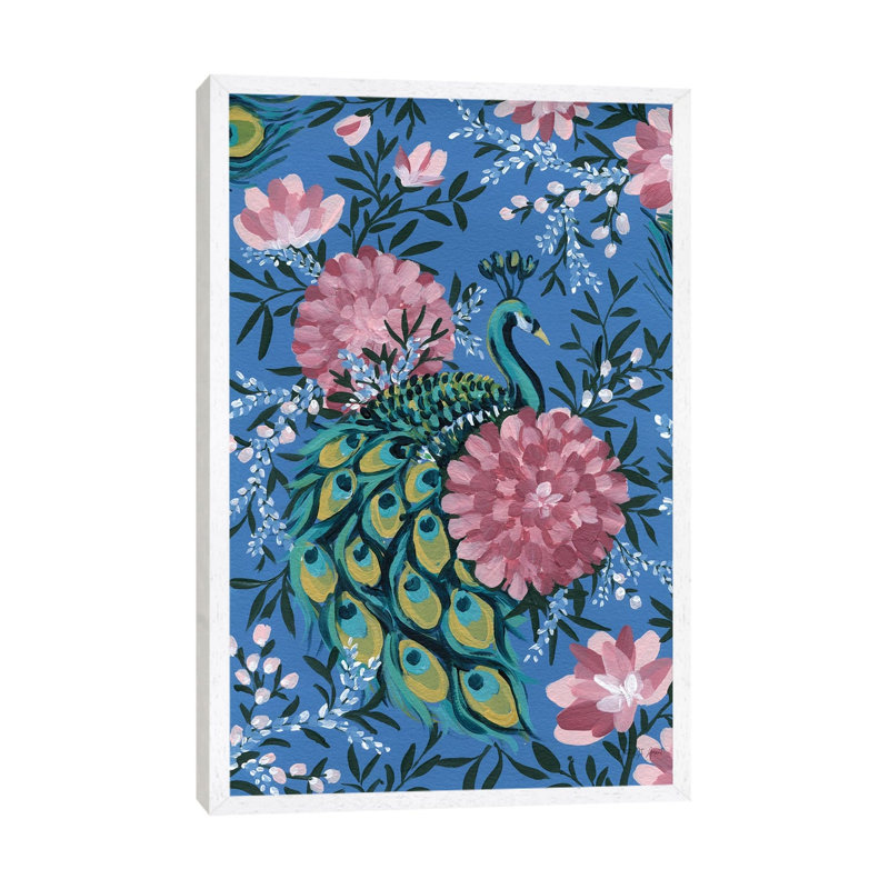 Maximalist Peacock by Yvette St.Amant - Gallery-Wrapped Canvas Giclée on Canvas, White Framed, 101.6 cm H x 66.04 cm W
