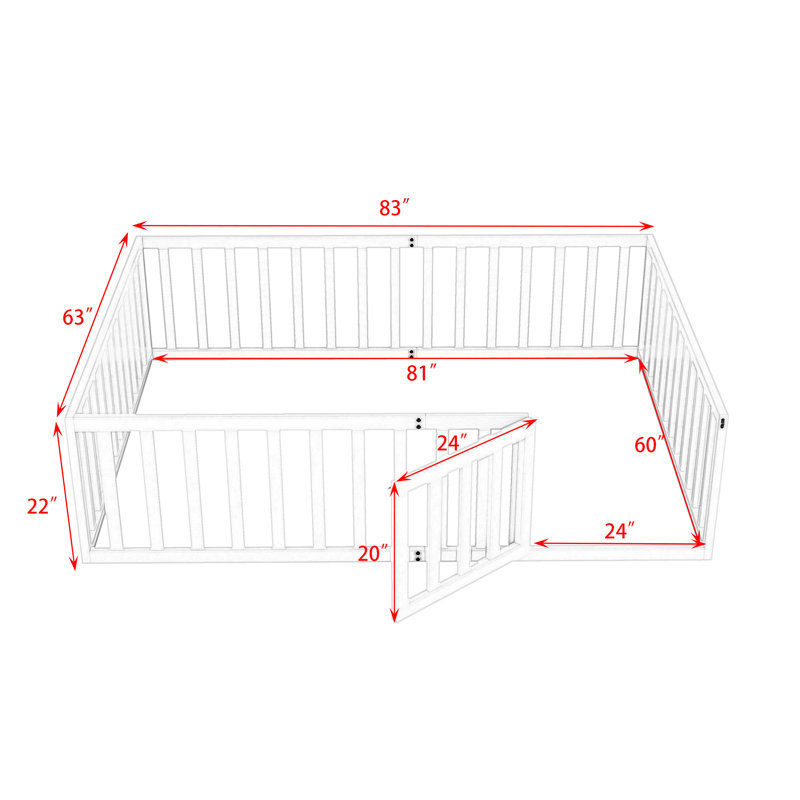 Freta Wood Bed Frame, Walnut, Queen