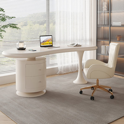 Bureau en bois massif de style crème moderne
