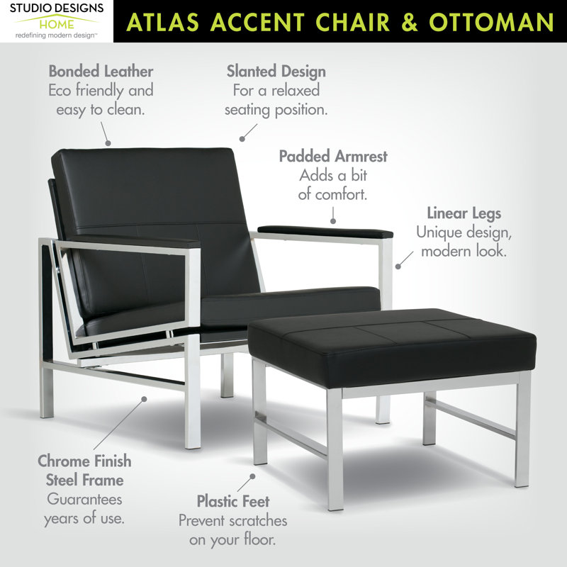 Fauteuils d'appoint, Black Faux Leather
