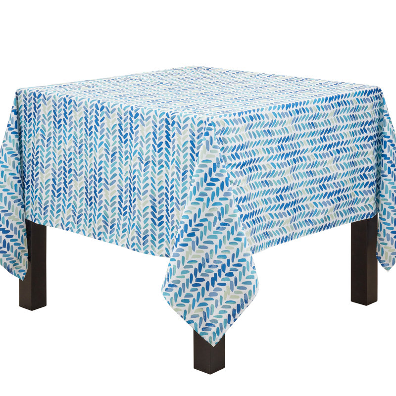 Chevron Tablecloth With Watercolor Design Rectangular, 70" x 70"