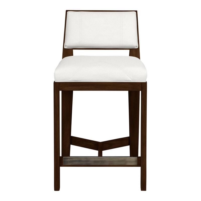 Scoville By Thom Filicia Upholstered Bar Stool with Solid Wood Frame, Wrenn, Kempsey Sheepskin