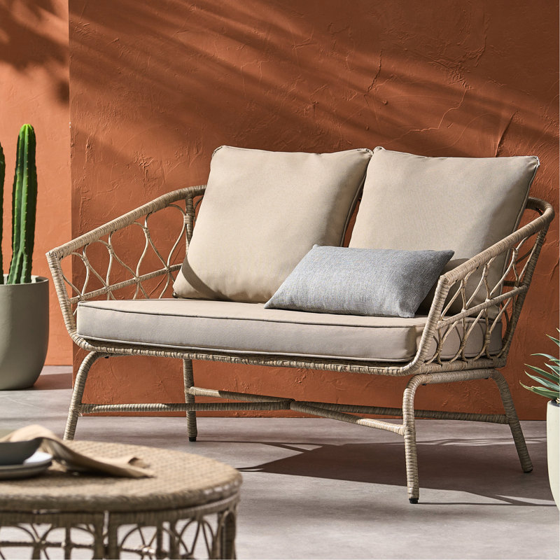 Espace de détente pour le jardin: tissage et eau - revêtement, l 48,50 po x H 28,25 po x P 28,75 po, assemblage requis, capacité de charge de 600 lb, coussins imperméables pour terrasse au frais, poids de 48,5 po