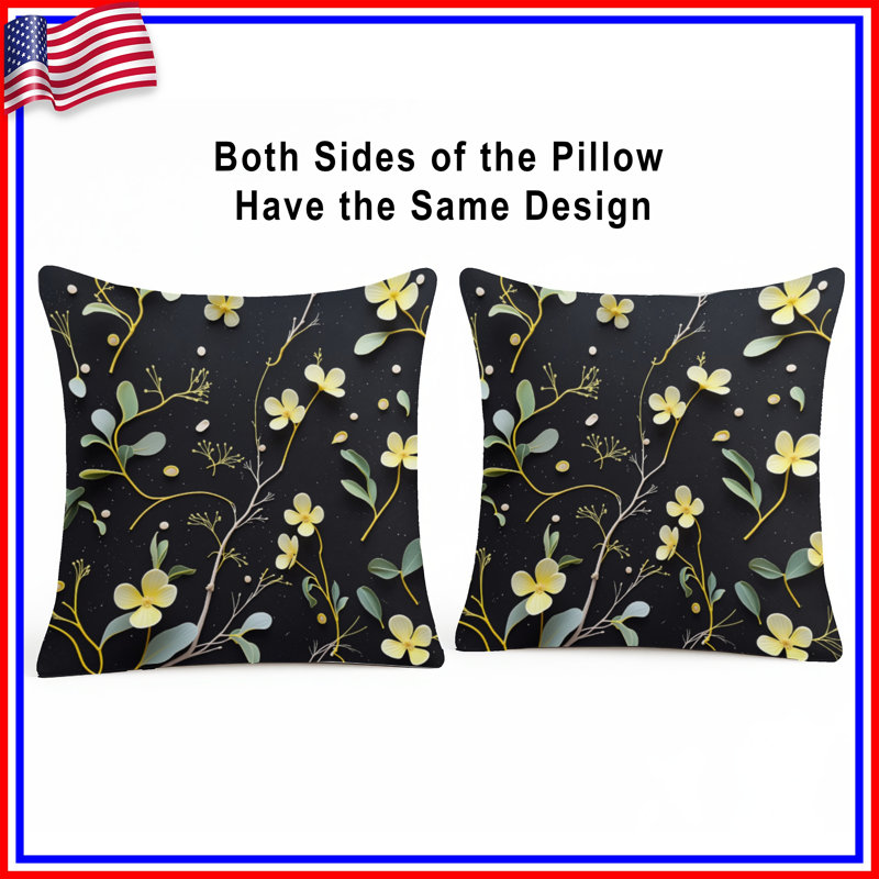 Coussin Floral, 16 x 16 inches