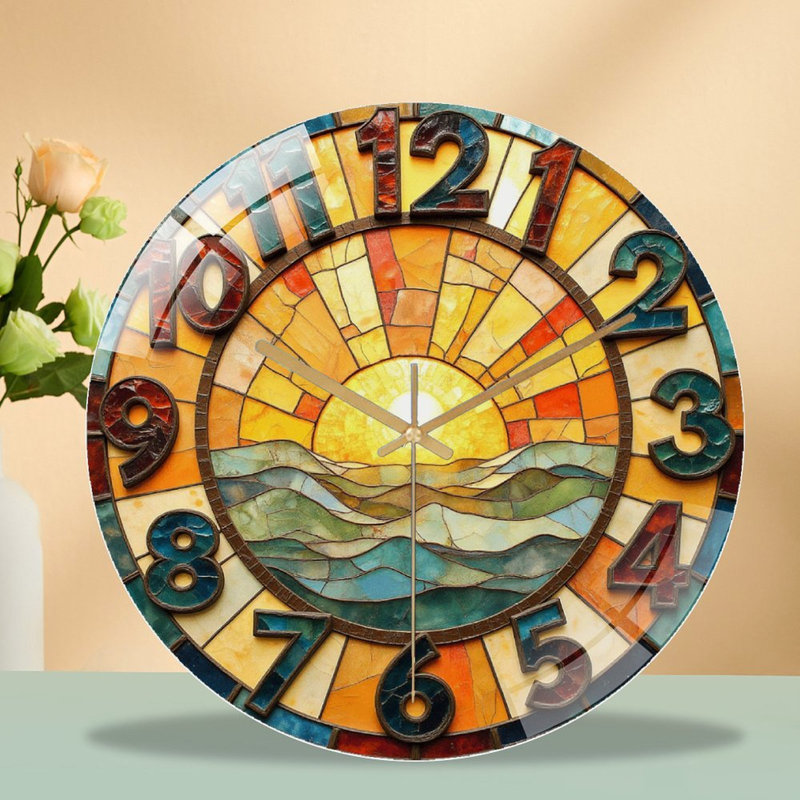 Horloge murale vitrail