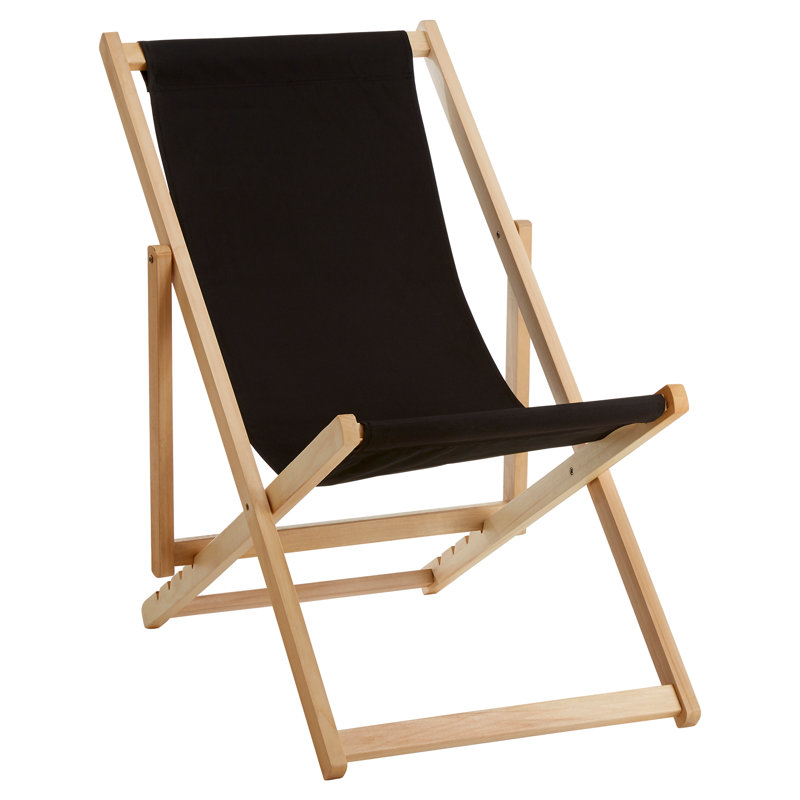 Alayah Folding Deck Chair, Black