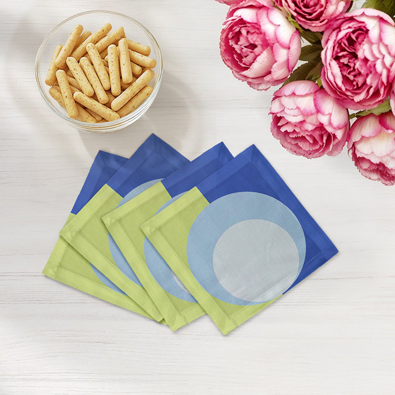 Square Napkins, Acid Green Blue