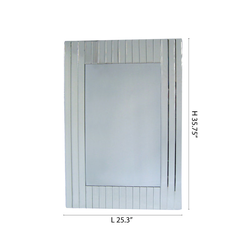 Straight Lined Cut Wall Hanging Mirror