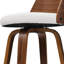 Tabouret de bar pivotant d'inspiration rétro avec structure en bois et revêtement en cuir-2022089533-2071930802