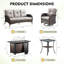 Ensemble de conversation pour patio en osier pour 5 personnes avec foyer avec coussins Aristil-43025945