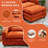 Corduroy Modular Sectional Sofa for Small Spaces - 81.49" Oversized 2-Seater Loveseat with Ottoman, Built-in Cup Holders & USB Ports, Plush Cloud Design, Orange - Modern Living Room Furniture-2026159224
